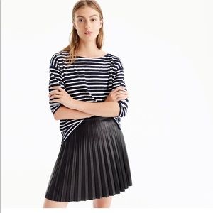 J Crew faux leather pleated skirt